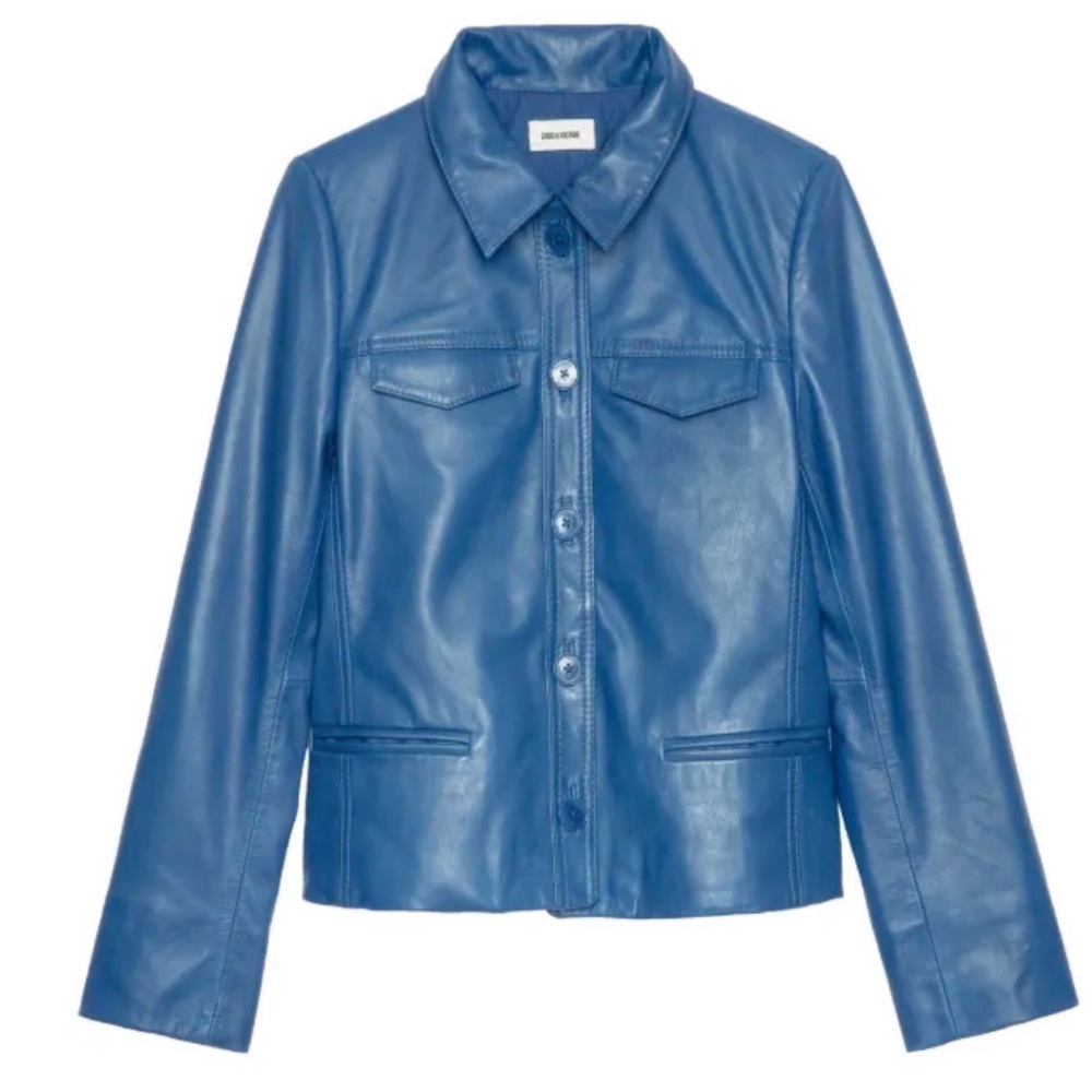 Zadig & Voltaire blue Liam leather jacket - Picture 2 of 8